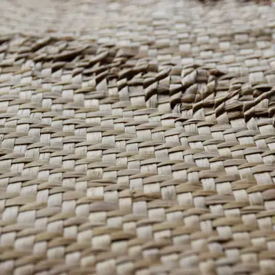 Close up image of woven flax