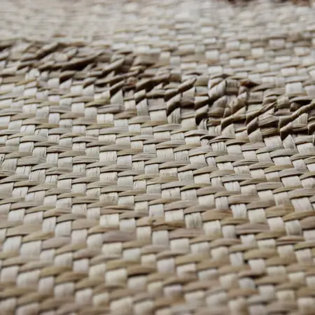 Close up image of woven flax