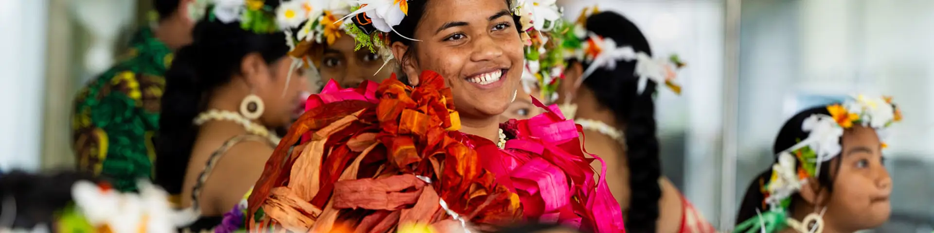A girl wearing a chaplet